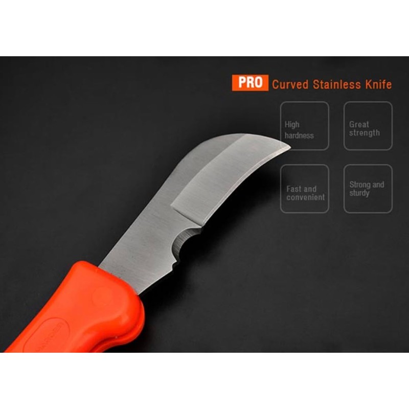 Edward Tools Electrician Curved Blade Knife - Lockback Folding Design