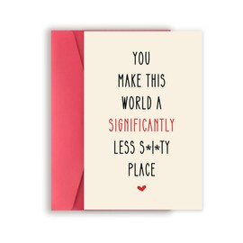 Missonemi Best Friend Birthday Card, Funny Bestie Birthday Gifts Card, You Make The World Better, Thank You Card for Him Her - You Make This World A Significantly Less Shitty Place