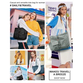 Tote Bags for Women with Toiletry Bag Sets Carry on bag Handbag Waterproof Casual Travel Beach Bag Crossbody Bag for Gym Work Travel Shopping Black