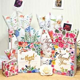 LIAPAWPAW Floral Gift Tissue Paper 60 Sheets 20x14, Elegant Lavender Hydrangea Flower Wrapping Tissue Paper for Gift Bag Craft, Watercolor Wildflower Bouquet Packaging for Wedding Bridal Shower Decor