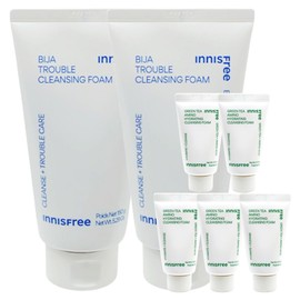 Innisfree Visa Trouble Cleansing Foam 150g 2pcs + Green Tea Foam 20mlx5pcs / 이니스프리 비자 트러블 클렌징 폼 150g 2개+그린티 폼 20mlx5개