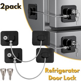 shoptrendys 2 Pack Refrigerator Door Lock with keys Child Proof for Fridge Freezer, Cabinets