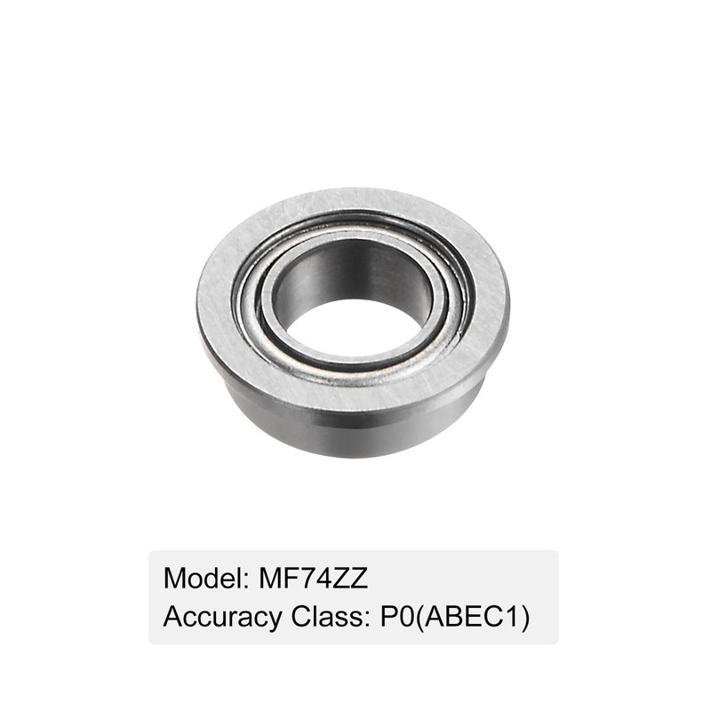 sourcing map MF74ZZ Flanged Ball Bearing, 4pcs 4x7x2.5mm Chrome Steel