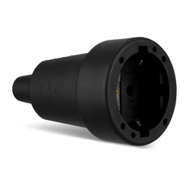 REV Schutzkontaktkupplung Gummi-Kupplung für Verlängerungskabel 230V/16A, 230 V, schwarz, 3680W