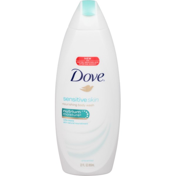 Dove Body Wash 22 Ounce Sensitive Skin Unscented (650ml) (6