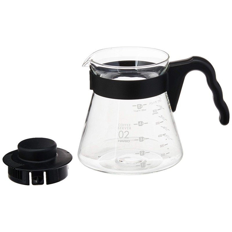 Hario 4977642020955 Einsteigerset Kaffee 4 teilig, Glas, 600 milliliters, schwarz,