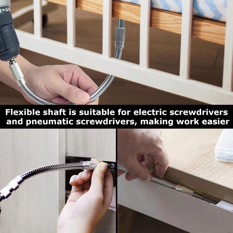Pack of 2 bit extensions, flexible shaft, bit extension, bit