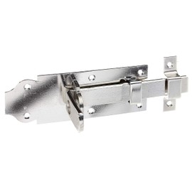 Alberts 116927 Schlossriegel | gerade, mit flachem Griff und befestigter Schlaufe | Edelstahl | Platte 140 x 52 mm