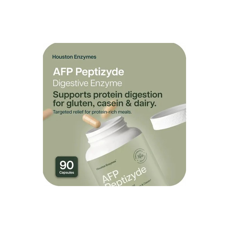 Houston Enzymes Afp Peptizyde Enzimas Digestivas 90 Cápsulas