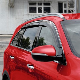 Voron Glass Chrome Trim Tape-on Extra Durable Rain Guards for Kia Sorento 2016-2020, Window Deflectors, Vent Window Visors, 6 Pieces - 100613