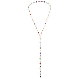 HJZHII Rinestone Body Chain, Long Necklace Chain Boho Colorful Crystal Chest Body Chains for Women Waist Chains Adjustable Long Y Necklace Summer Beach Jewelry