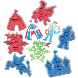 Baker Ross FE280 Knight Foam Stamp Set - Pack of 10, Craft Stamps for Children, Craft Set for Children