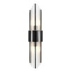 Ondersley Modern Wall Sconce Titanium Black Metal with Clear Class
