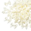 Ornazy 50Pcs White Imitation Pearl Aesthetic Spacer Beads Elegant Bow