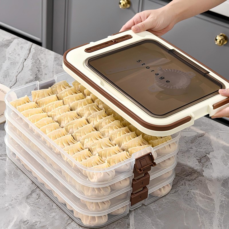 Ahathyw 4 Layers Dumplings Storage with Dumpling Maker & Spoon