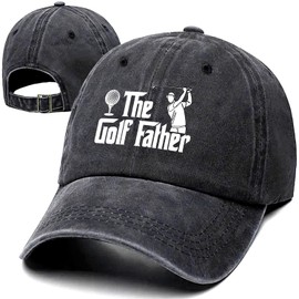 The Golf Father Funny Retro Washed Cotton Baseball Cap, Adjustable Lightweight and Breathable Unisex Outdoor Golfer Sport Sun Hat, Birthday Gifts for Men Dad Grandpa Husband Golf Lovers and Fans