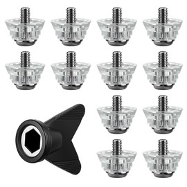 flintronic 12PCS Football Boots Studs Replacement,Transparent Anti-Slip Rugby Stud,8PCS 13mm & 4PCS 16mm,Plastic Studs for Adults Children Soccer Rugby Shoes Various Outdoor Activities