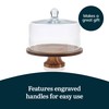 Libbey Acacia Wood Cake Stand with Lid, Footed Round Cake