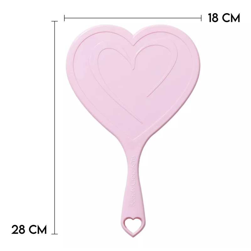 Beauty Creations Espejo De Mano Grande Forma Corazon Rosa Beauty
