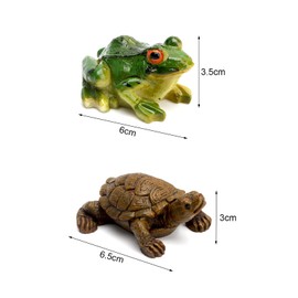 APOMOONS 2 Tortoise Decoration 2 Resin Frog for Bottle Garden Mini Pond, Pond Decoration for Outdoor Mini Pond, Pond Decoration Garden, Simulation Turtle for Miniature Garden Pond Decoration Mini Pond