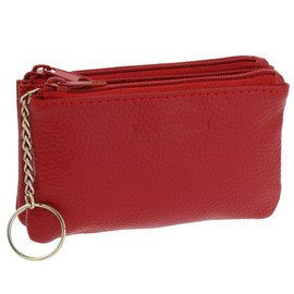 FASHIONGEN - Leather coin purses, wallet zip, red