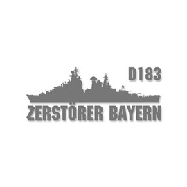 #A4655 Sticker Destroyer Bavaria D183 Federal Marine Ship 15 x 6 cm
