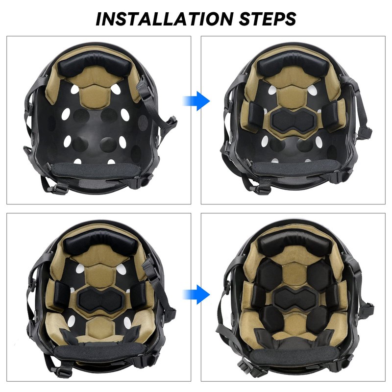 Yzpacc Tactical Helmet Pads, Universal Replacement EX Helmet Internal Memory