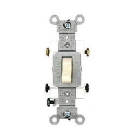 Leviton CSB2-20T 20 Amp, 120/277 Volt, Toggle Double-Pole AC Quiet Switch, Commercial Grade, Grounding, Light Almond