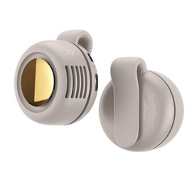 Portable Mini Bladeless Clip Whirlwind Fan Waist Clip Fan With 3 Speeds Hands-Free Wearable Hanging Neck Fans for Travel Outdoor (Off white)