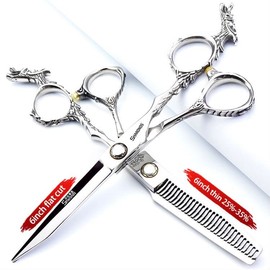 6/7/9 inch Professional Hair Cutting Thinning Scissors Barber Shears Hairdressing Salon Set (Cutting scissors) (6-inch 2pc)