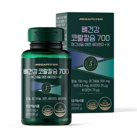 Megapoten 뼈건강 코랄칼슘 700 마그네슘 아연 비타민D + K 60정 1개월분 고함량 칼마디 K 칼맥디 칼마디아 칼슘제 Bone Health Coral Calcium 700 Magnesium Zinc Vitamin D + K 60 Tablets 1 Month Supply High Content CalMadi K CalMacD CalMadi Calcium Supplement