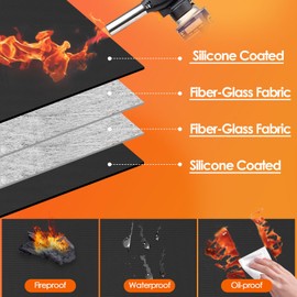 80x59 inchs Super Extra Large Grill Mat for Outdoor Grill,BBQ Protector Pads,Fire Pit Mat,Both Sides Fireproof Waterproof Barbecue Grill Mats to Protect Deck,Patio,Easy to Clean Indoor Fireplace Mat