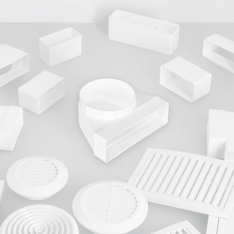 KOTARBAU® Flat Duct Deflection Piece 90° for Ventilation Duct Round-Square