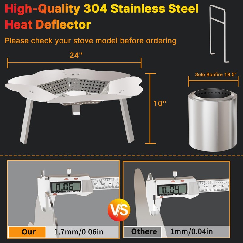 Heat Deflector for Solo Stove Bonfire Accessories, Solo Stove Bonfire