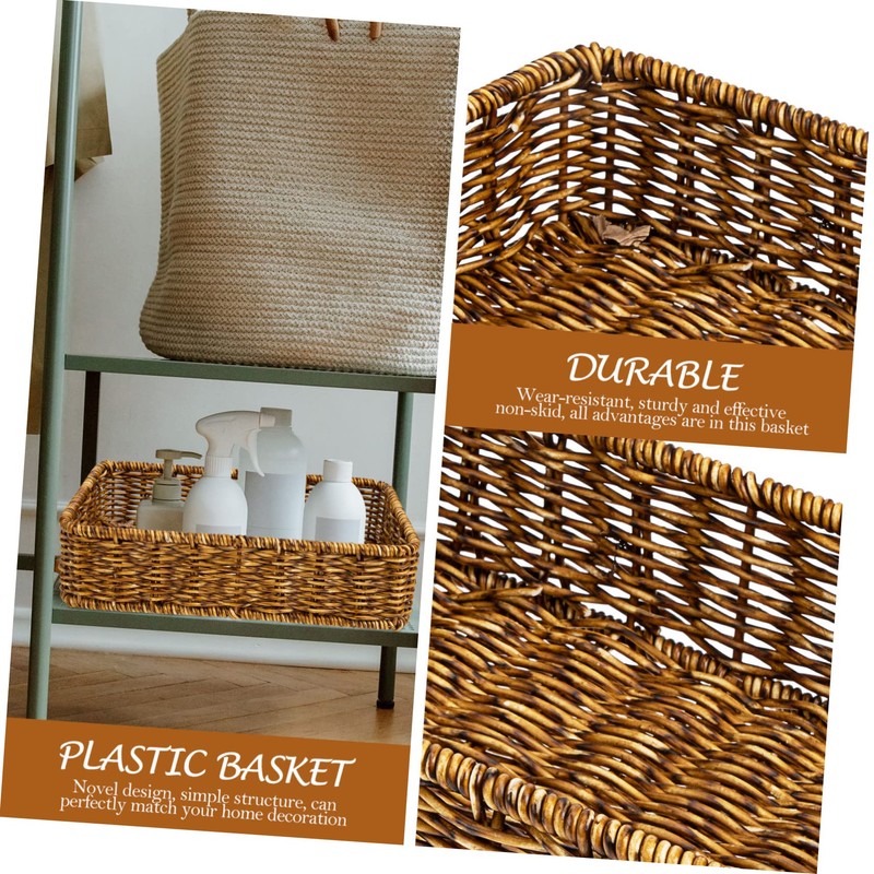 FELTECHELECTR Woven Utensil Storage Basket Kitchen Organizer for Tableware Deep