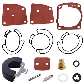 JLM MARINE 4 Pack 438996 Carburetor Rebuild Kit for Johnson Evinrude OMC V4 V6 90 105 115 150 175 HP Outboard Motors 435442 436852 18-7247