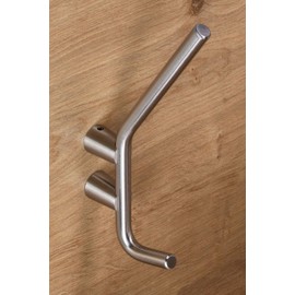 Gedotec Jupitar Coat Hook Stainless Steel Coat Hook Silver Matt Hat Hook 168 x 19 mm Single Hook for Wall Mounting 1 Piece Coat Hook Single with Mounting Material