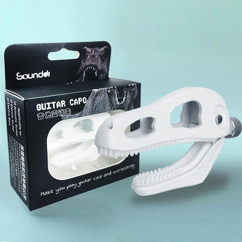 Prehistoric T-Rex Guitar Capo - Dinosaur Skull Design with Silicone