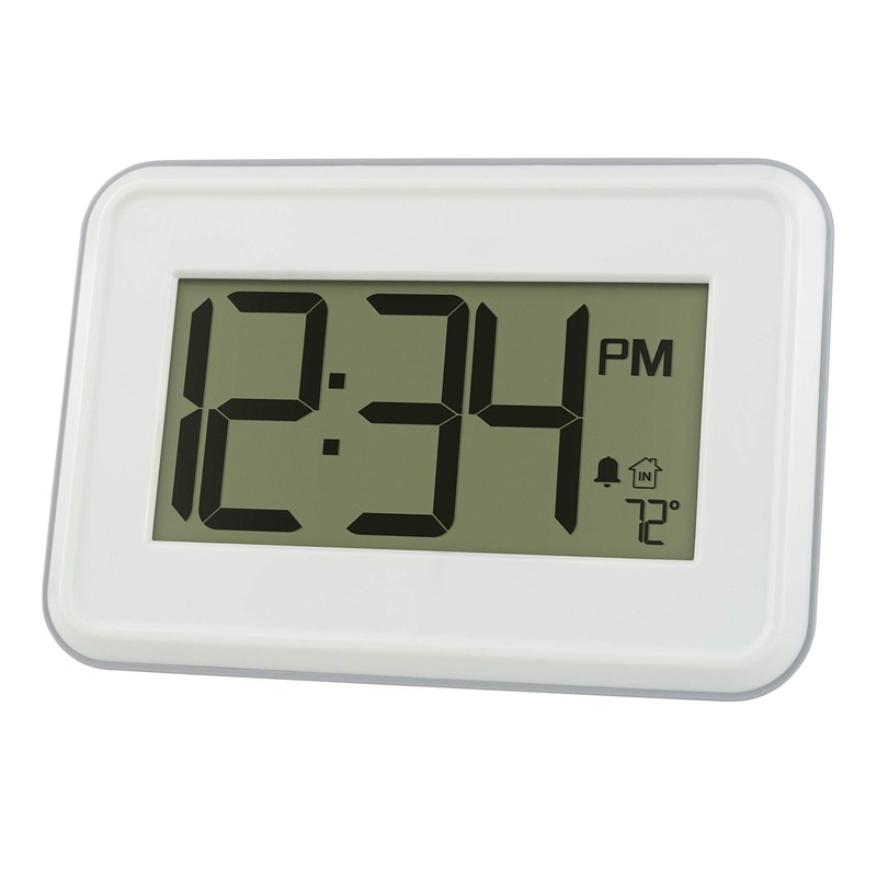 La Crosse Technology 513-113W Digital White Wall Clock with Temperature