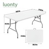 Luonty 6ft Folding Table – Heavy Duty Plastic Table for