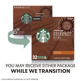 Starbucks Medium Roast K-Cup Coffee Pods — Breakfast Blend for Keurig Brewers — 1 box (32 pods)