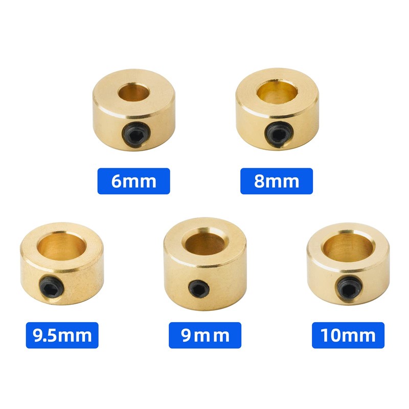 6/8/9/9.5/10mm Brass Depth Stop Collar Twist Drill Bit Shaft Woodworking