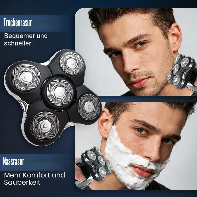 RX5 Replacement Blades Compatible with Bald Razor RX5/XR7000/XR1500, Replacement Head