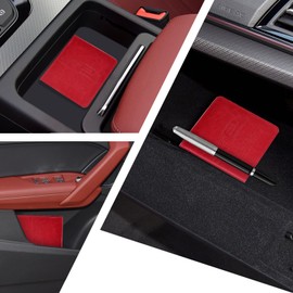 Peisicne 2-Pack Car Registration and Insurance Holder for Women Men, Glove Box Paperwork Organizer with Magnetic Buckle for Easy Access and Protect Documents and Various Cards in Vehicle, Red