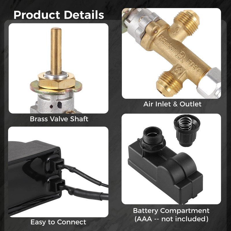 Fire Pit Safety Control Valve Kit, Low Pressure Propane Gas
