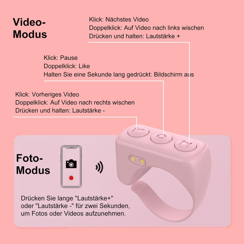 Scrolling Ring Tik Tok Remote Control Smart Ring Finger Bluetooth