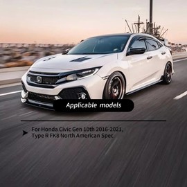 LFEVOCSI Full Leather Steering Wheel for Honda Civic Gen 10th 2016-2021,Type R FK8 North American Spec, Full Nappa Perforated Leather D-shaped Flat-bottom Hand-Stitched