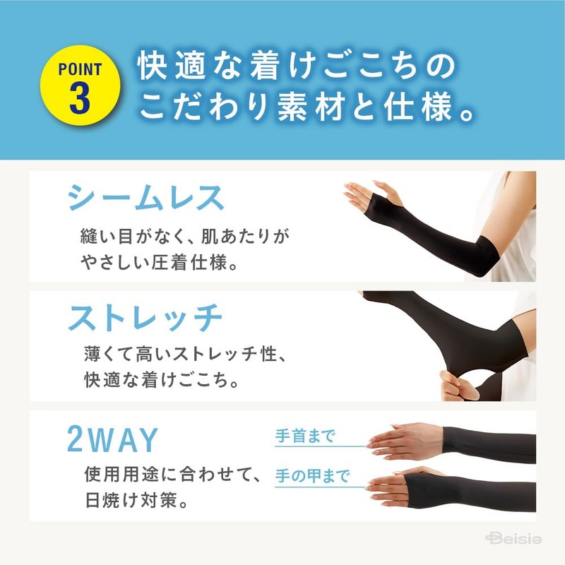 beisia Hearrest Women's Arm Cover Middle, Black