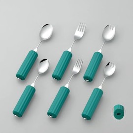 Saito Industry (28N-3) Freely Bendable for the Elderly and Disabled People with All Stainless Steel Handle Sponge NS-28 Large Spoon Fork