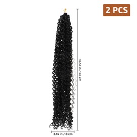 Ipetboom 2pcs Curly Ends Crochet Braids Hair Extensions for Fashionable Styling Lightweight Synthetic Twisted Braid Hair for Daily Wear Parties and Special Occasions